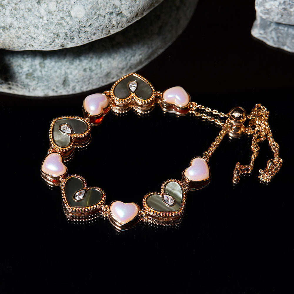 Rock Legend: Heart Two-Tone nacre Bracel