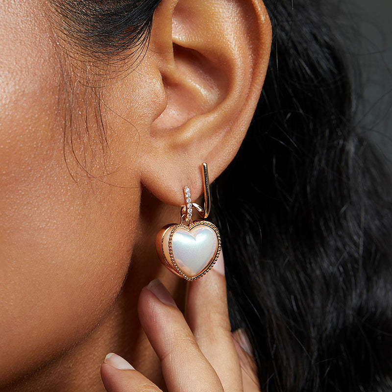 Rock Legend: Heart Shaped Pearl Stud Earrings, Jewelry