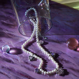 Jewel Story: Pink Heart Embellished Pearl Necklace